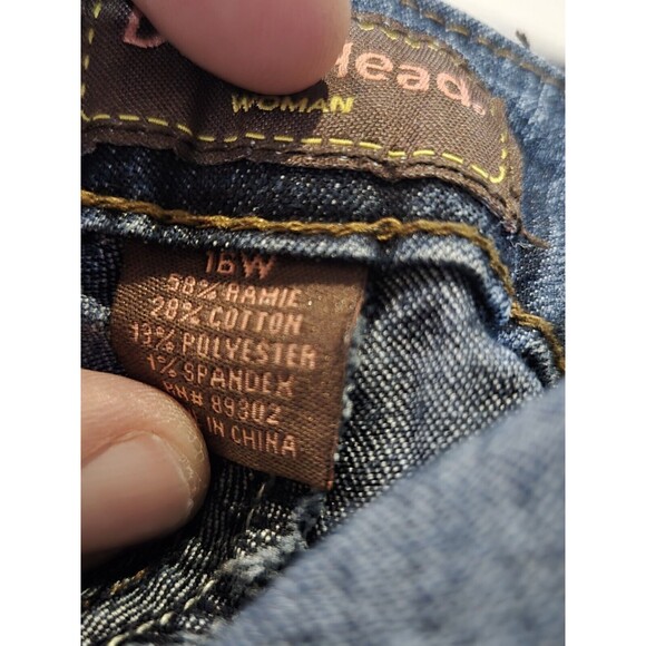 Duck Head Plus Jeans Womens Size 16W Cuffed Cropped Capri Button Flap Pockets - Picture 4 of 4